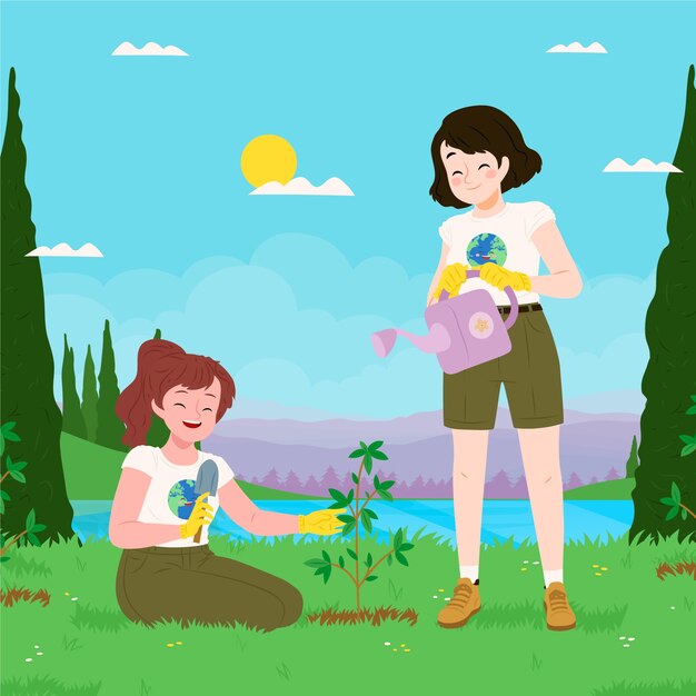 Flat illustration for earth day celebration