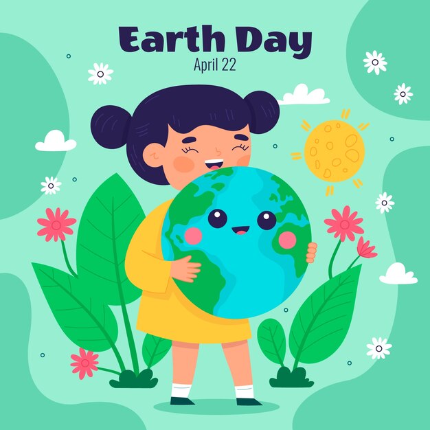 Flat illustration for earth day celebration