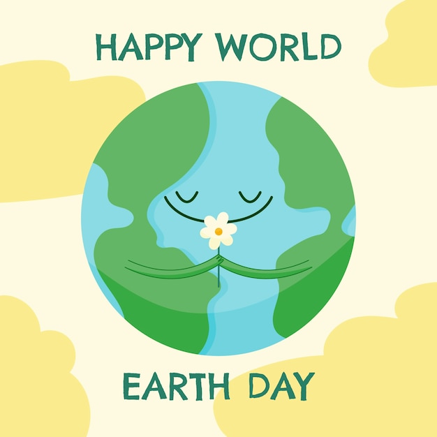 Free vector flat illustration for earth day celebration