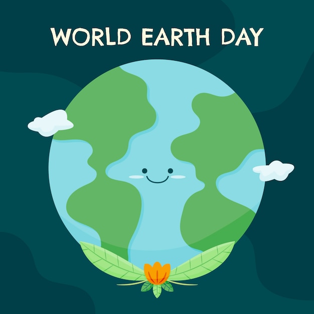 Free vector flat illustration for earth day celebration