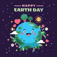 Free vector flat illustration for earth day celebration