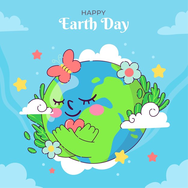 flat illustration for earth day celebration