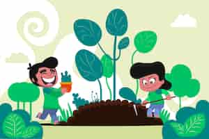 Free vector flat illustration for earth day celebration