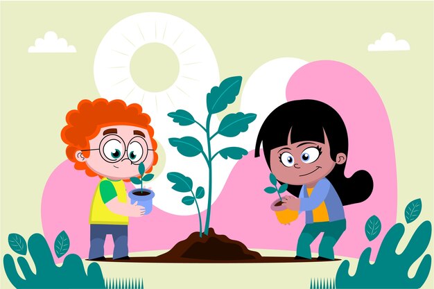 Flat illustration for earth day celebration