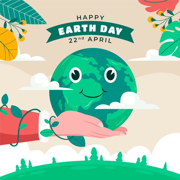 Flat illustration for earth day celebration