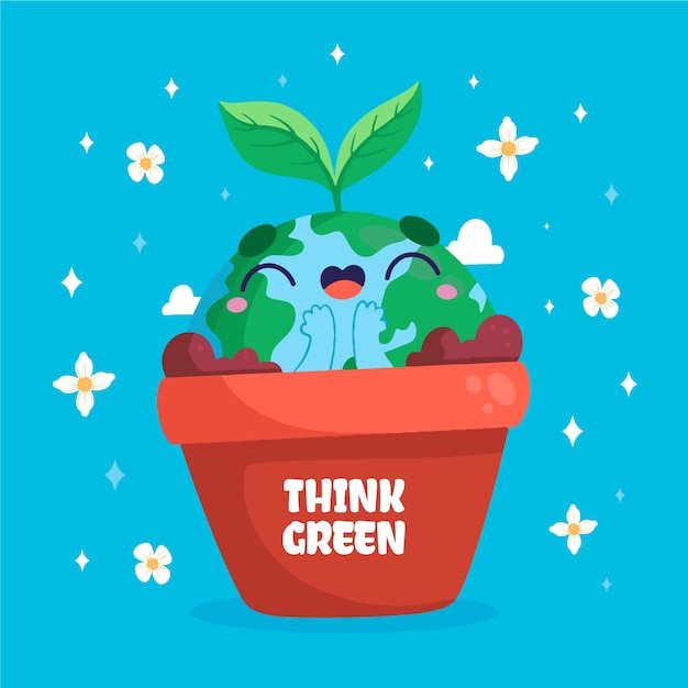 Free vector flat illustration for earth day celebration