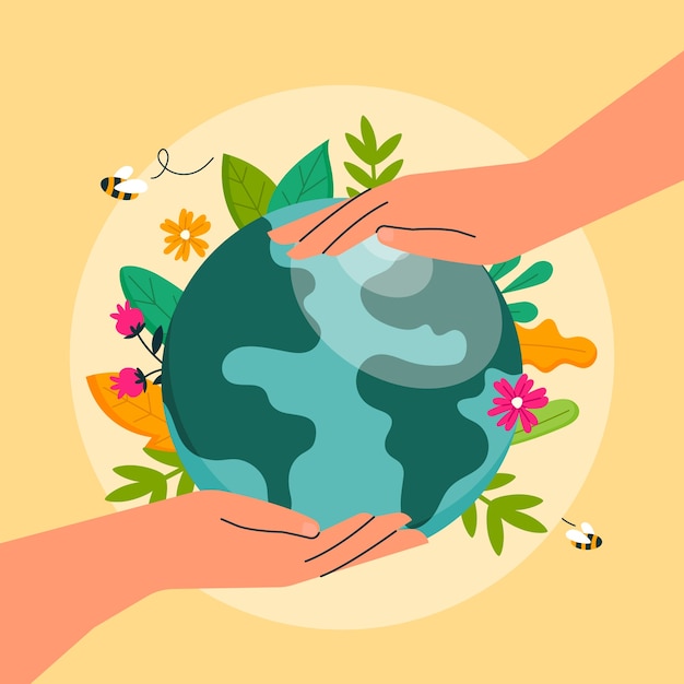 Flat illustration for earth day celebration