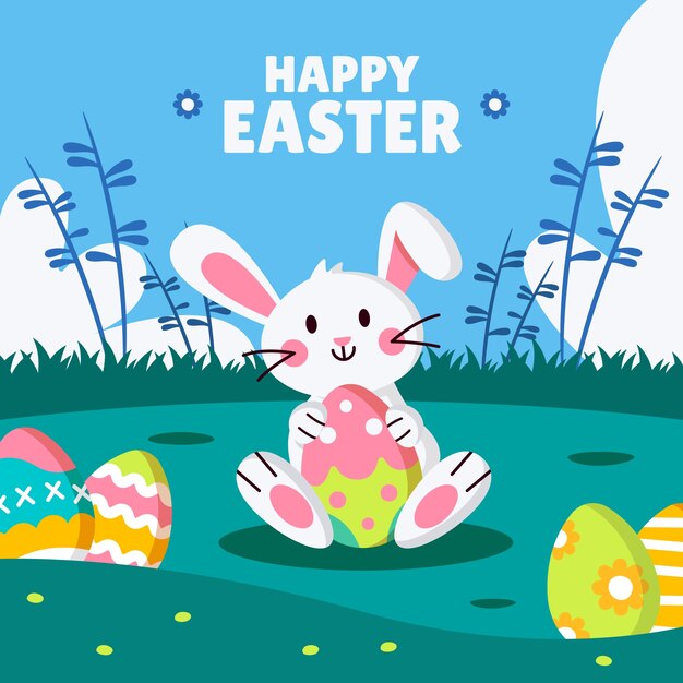 Free vector flat illustration for easter celebration