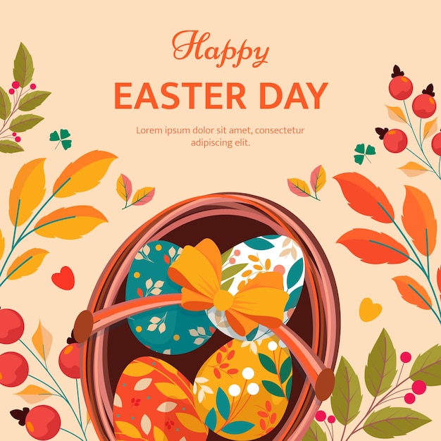 Free vector flat illustration for easter celebration