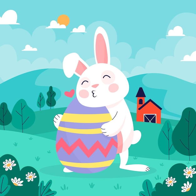 Flat illustration for easter celebration