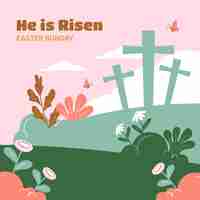 Free vector flat illustration for easter holiday