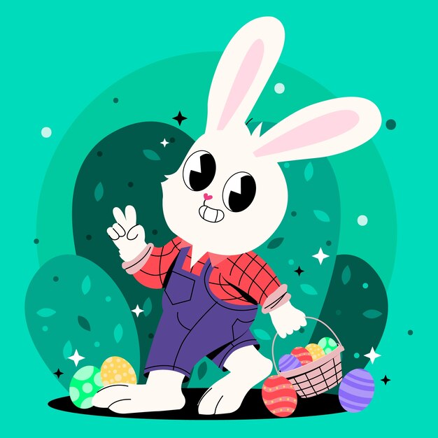 Flat illustration for easter holiday