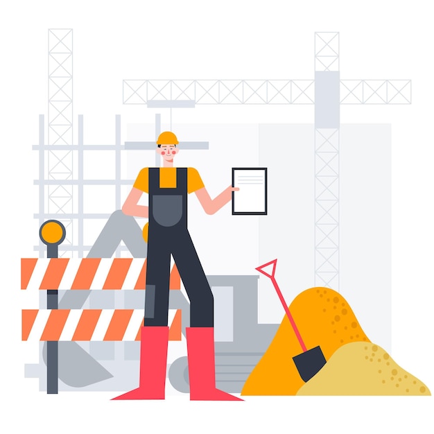 Free vector flat illustration engineering and construction