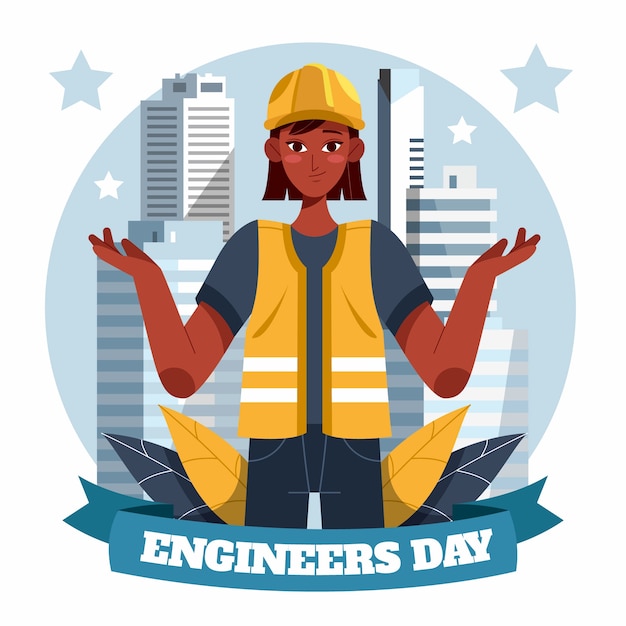 Flat illustration for engineers day celebration