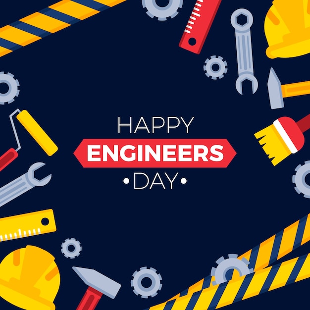 Free vector flat illustration for engineers day celebration