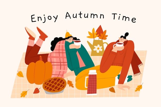 Free vector flat illustration for fall season celebration