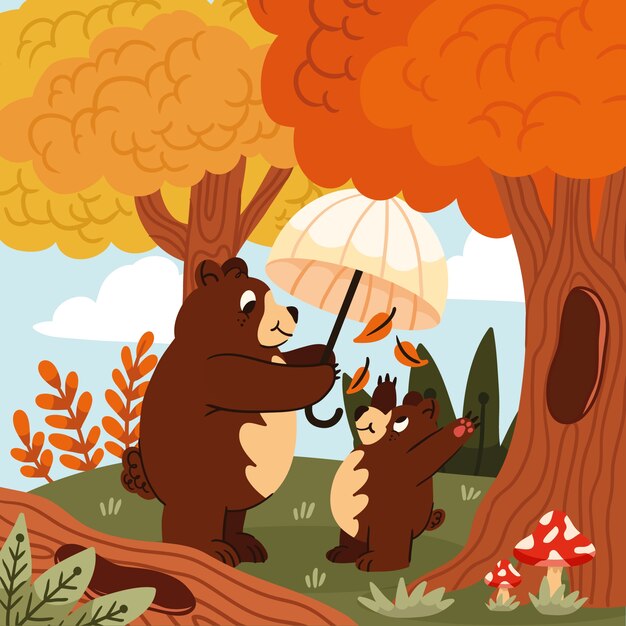 Flat illustration for fall season