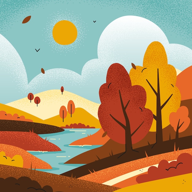 Free vector flat illustration for fall season