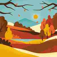 Free vector flat illustration for fall season