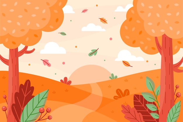 Free vector flat illustration for fall season