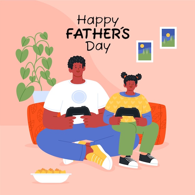 Free vector flat illustration for father's day celebration