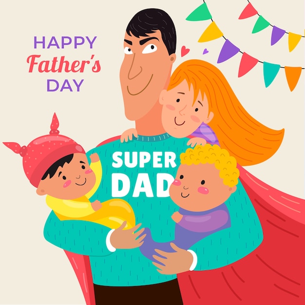 Free vector flat illustration for father's day celebration