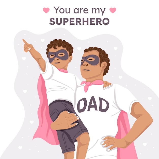 Free vector flat illustration for father's day celebration