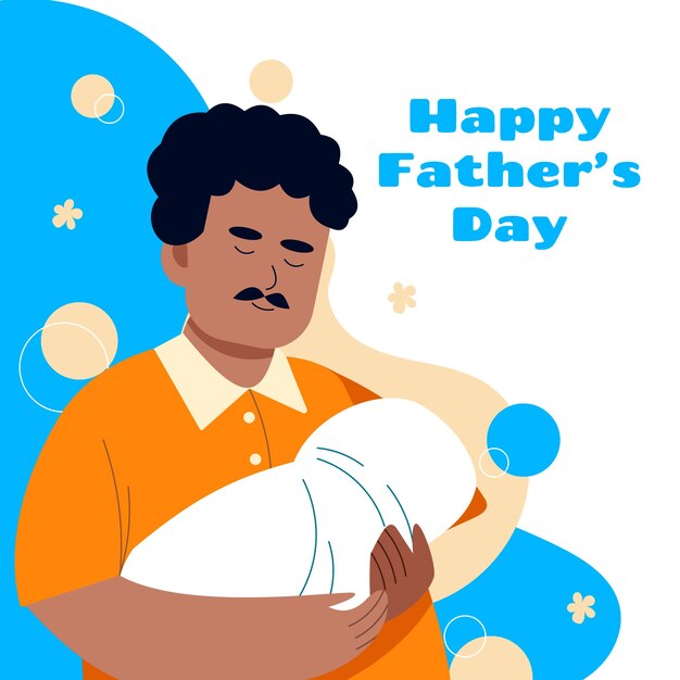 Flat illustration for fathers day celebration