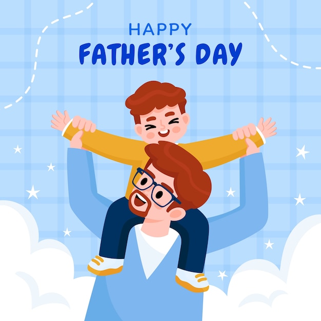 Flat illustration for fathers day celebration