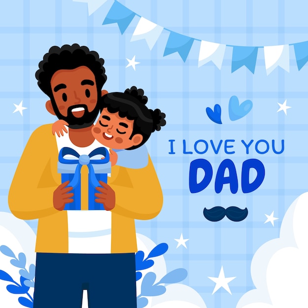 Free vector flat illustration for fathers day celebration