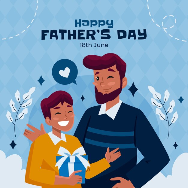 flat illustration for fathers day celebration