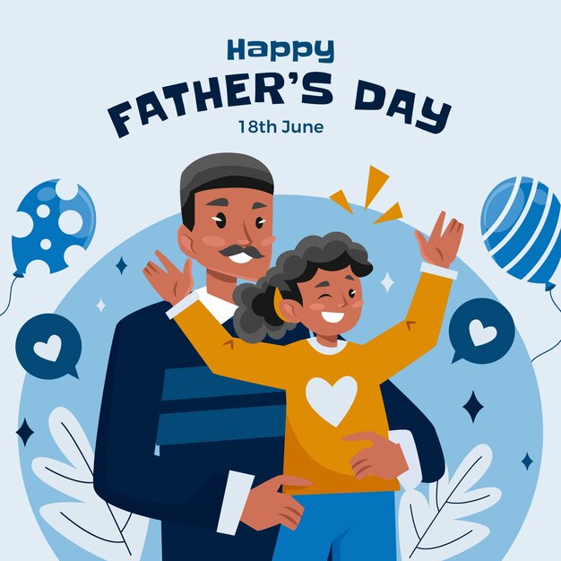 flat illustration for fathers day celebration