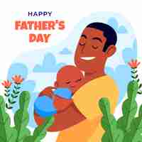 Free vector flat illustration for fathers day celebration