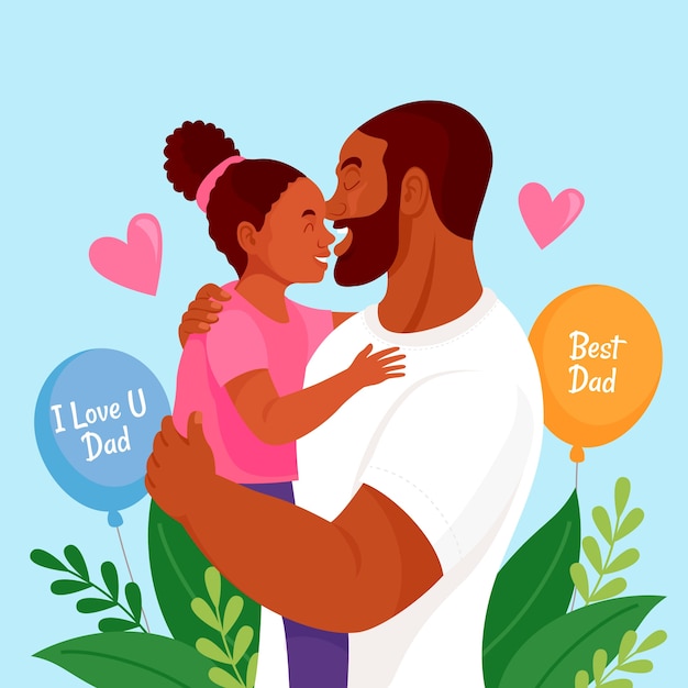 Flat illustration for fathers day celebration