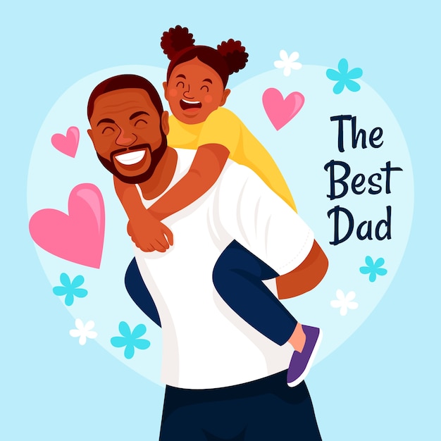 Free vector flat illustration for fathers day celebration