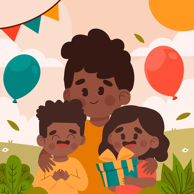 Free vector flat illustration for fathers day celebration