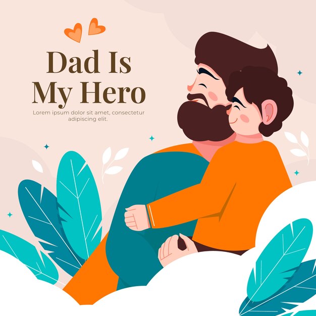 Flat illustration for fathers day celebration