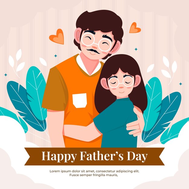 Flat illustration for fathers day celebration