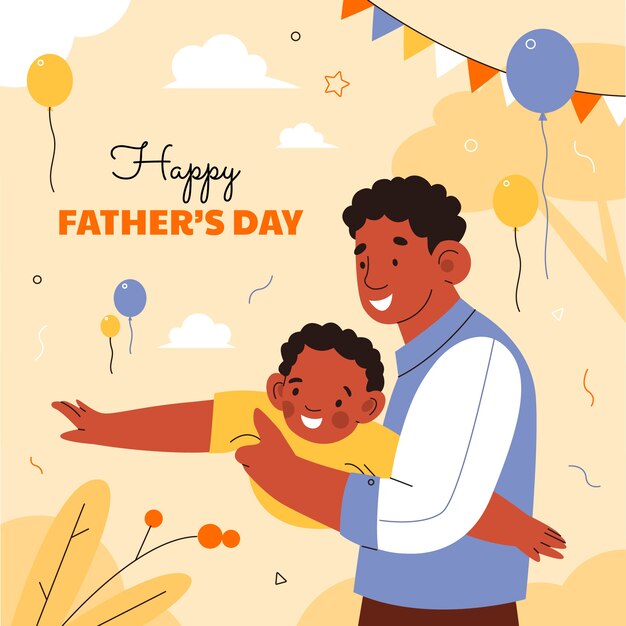flat illustration for fathers day celebration