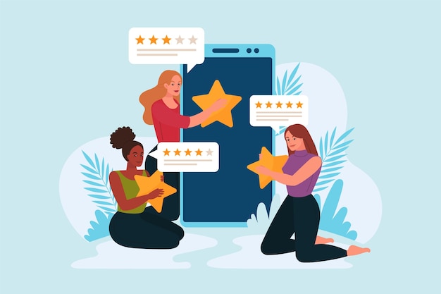 flat illustration feedback concept