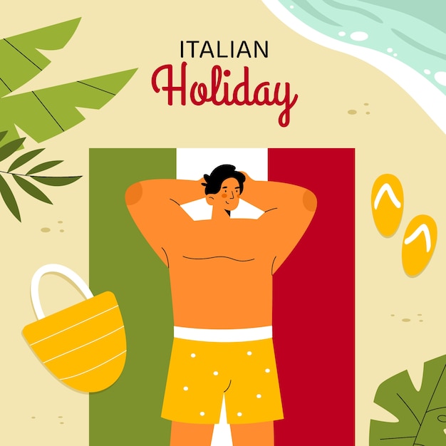 Free vector flat illustration for ferragosto celebration