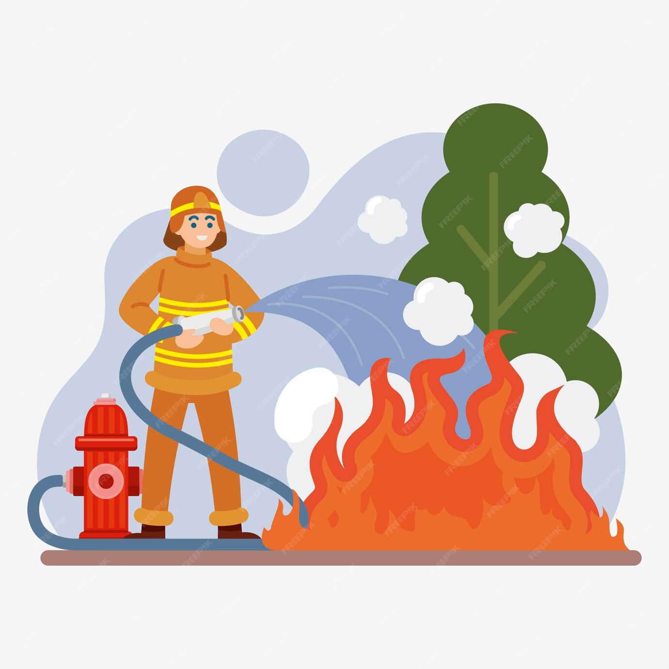 Free Vector Flat Illustration Of Firefighters Putting Out A Fire free-vector-flat-illustration-of-firefighters-putting-out-a-fire