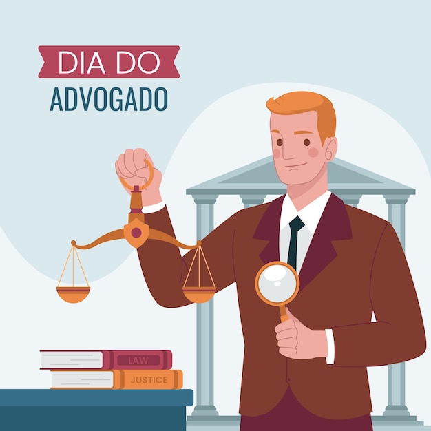Бесплатное векторное изображение Плоская иллюстрация к празднованию дня бразильского юриста