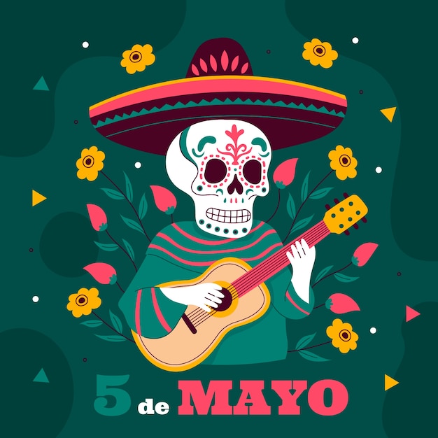 Cinco de mayo 축하를 위한 평면 그림