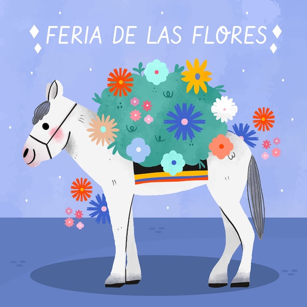 Бесплатное векторное изображение Плоская иллюстрация к празднованию колумбийской feria de las flores