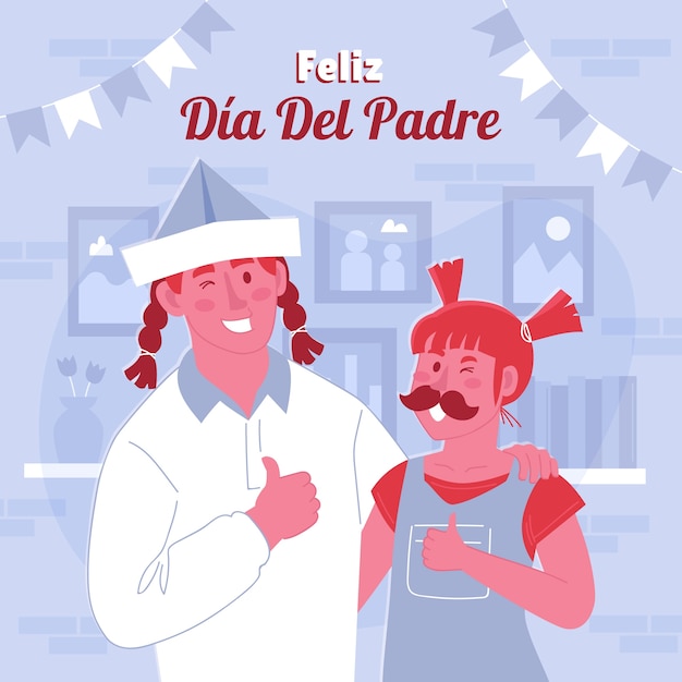 Бесплатное векторное изображение Плоская иллюстрация для празднования диа дель падре