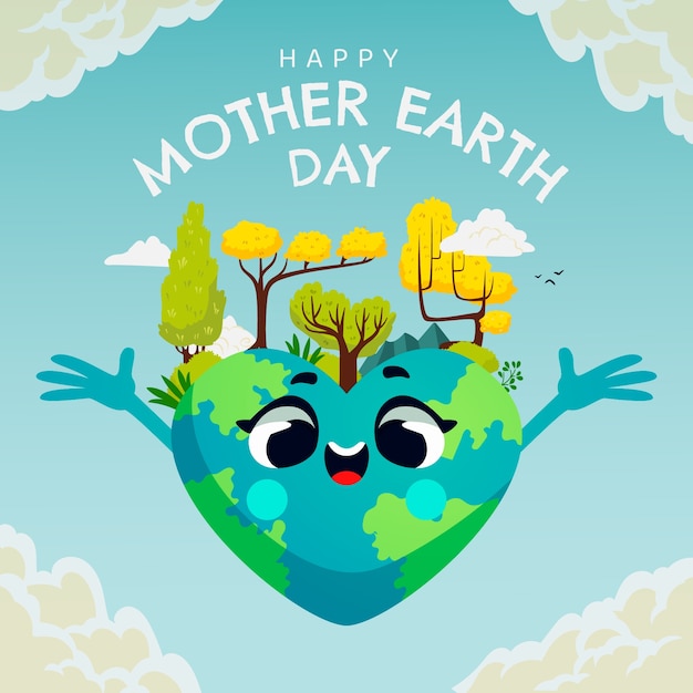 Бесплатное векторное изображение Плоская иллюстрация для празднования дня земли