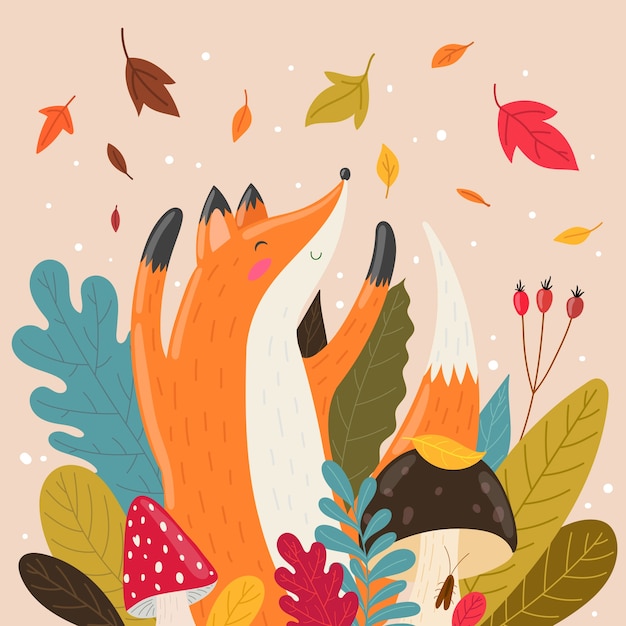 秋の季節のお祝いのためのフラットの図