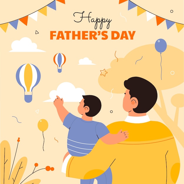 Бесплатное векторное изображение Плоская иллюстрация для празднования дня отца