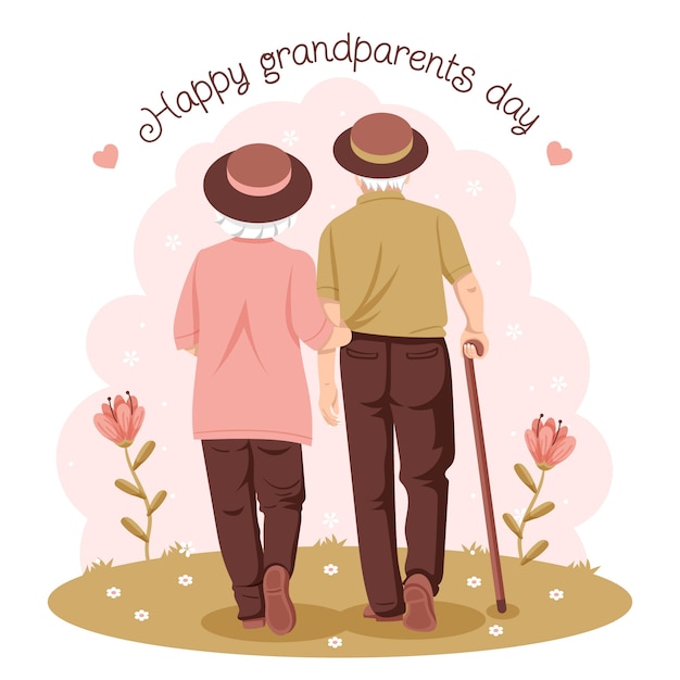 Бесплатное векторное изображение Плоская иллюстрация для празднования дня бабушек и дедушек